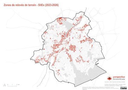 Zones de relevés de terrain - Sitex (2023-2026)