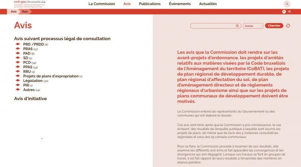 Capture du nouveau site internet de la CRD